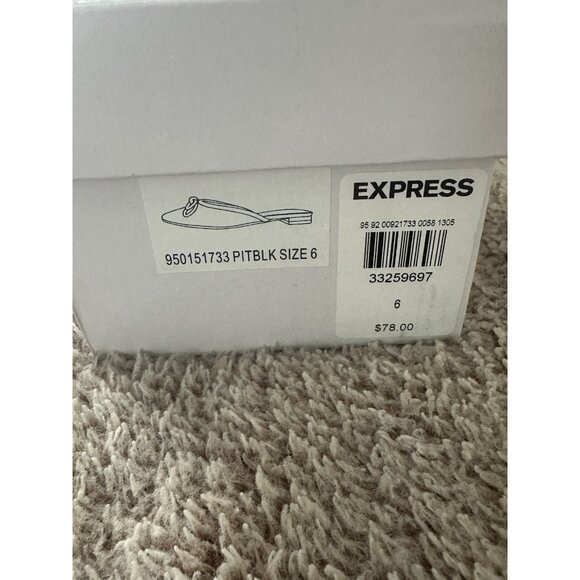 Express Women’s Black Mules Flat  with Bow Detail Size 6 New - Picture 13 of 14